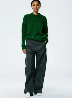 Outlet Tibi Soft Mohair Crewneck Easy Pullover Grass