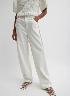 Hot Tibi Spring Denim Tuck Jean White