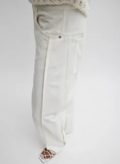 Hot Tibi Spring Denim Tuck Jean White