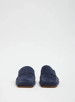 Tibi Suede Granger Slide Navy