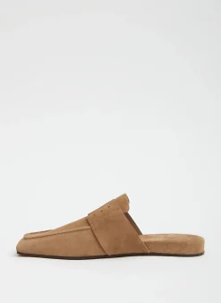 Sale Tibi Suede Granger Slide Tan