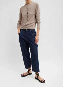 Best Tibi Summer Denim Cropped Slouchy Cargo Jean Indigo