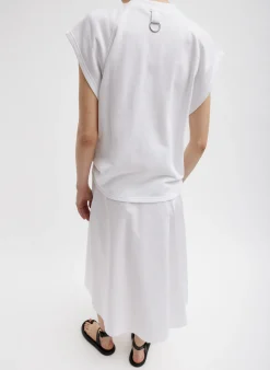 Sale Tibi Summer Sweatshirting Sleeveless Easy Top White