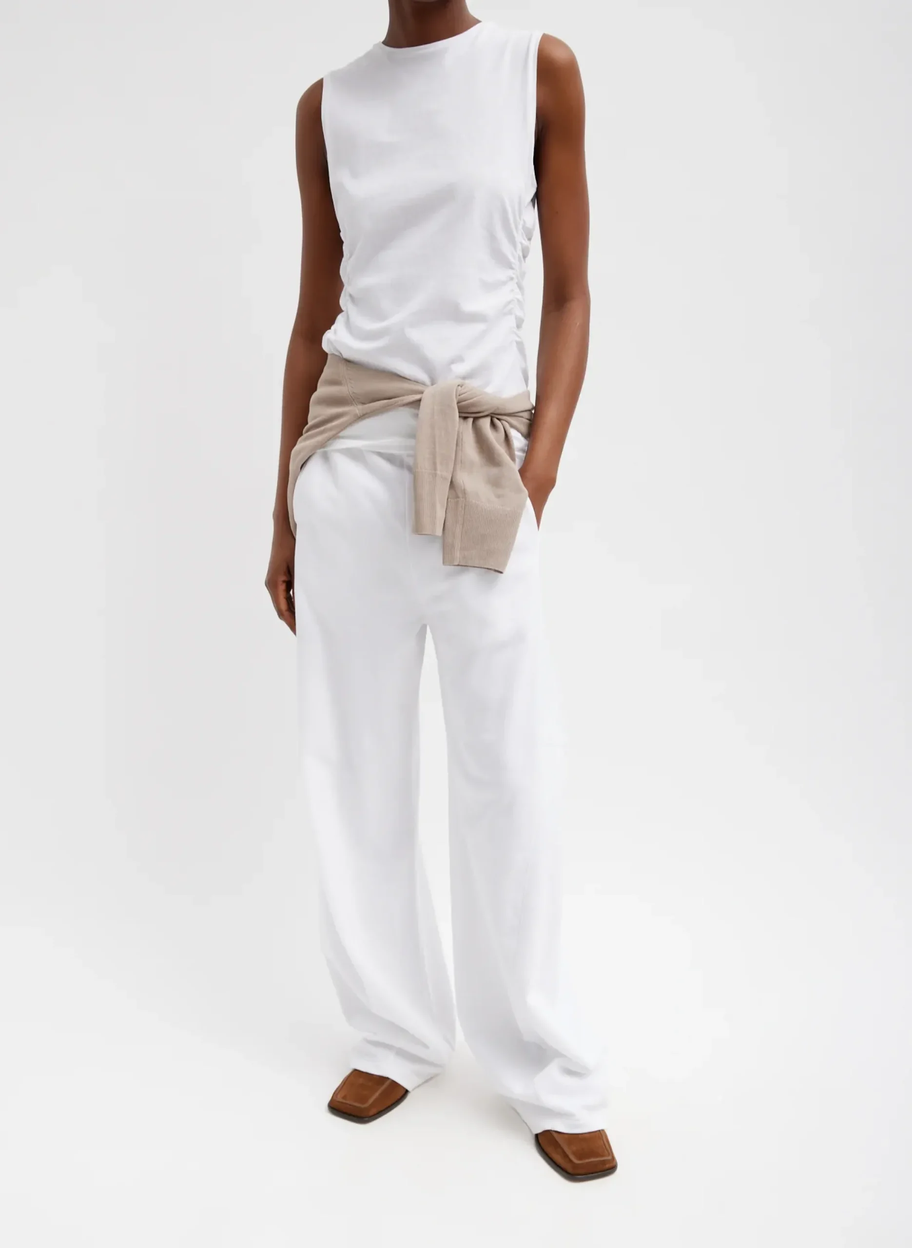 Discount Tibi Summer Sweatshirting Winslow Pant White