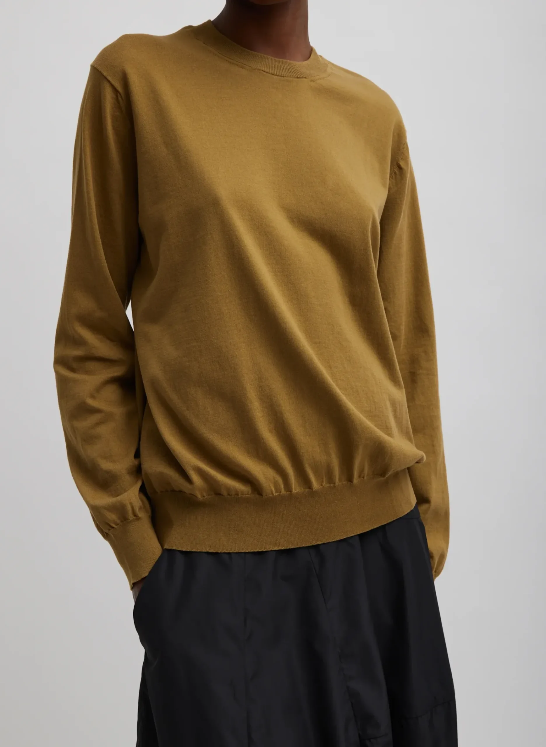 Outlet Tibi Super Fine Gauge Perfect Men's Pullover Dark Hazel