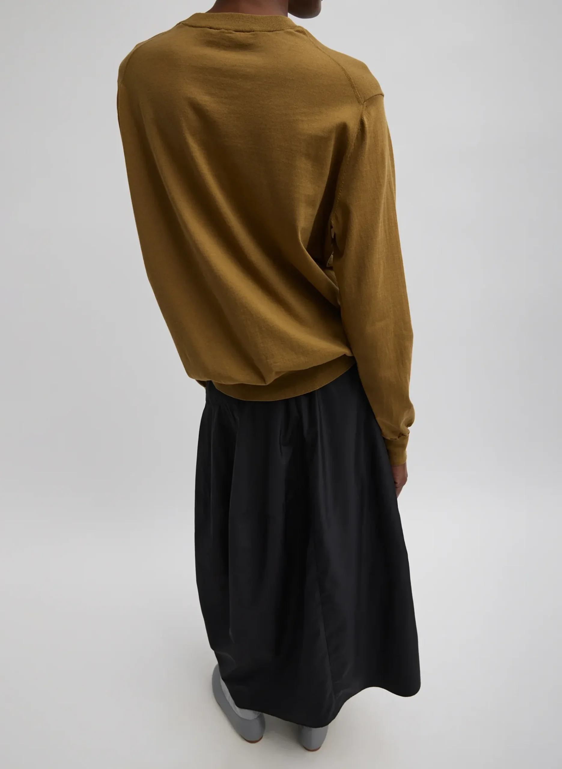 Outlet Tibi Super Fine Gauge Perfect Men's Pullover Dark Hazel