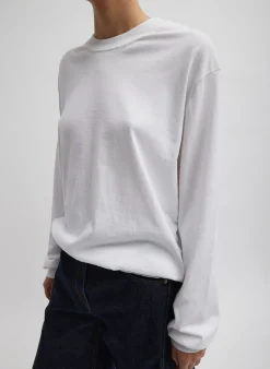 Tibi Super Fine Gauge Perfect Men's Pullover White