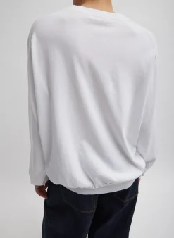 Tibi Super Fine Gauge Perfect Men's Pullover White