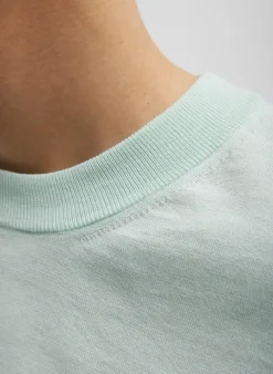 Clearance Tibi Super Fine Gauge Perfect Men's Pullover Pale Mint