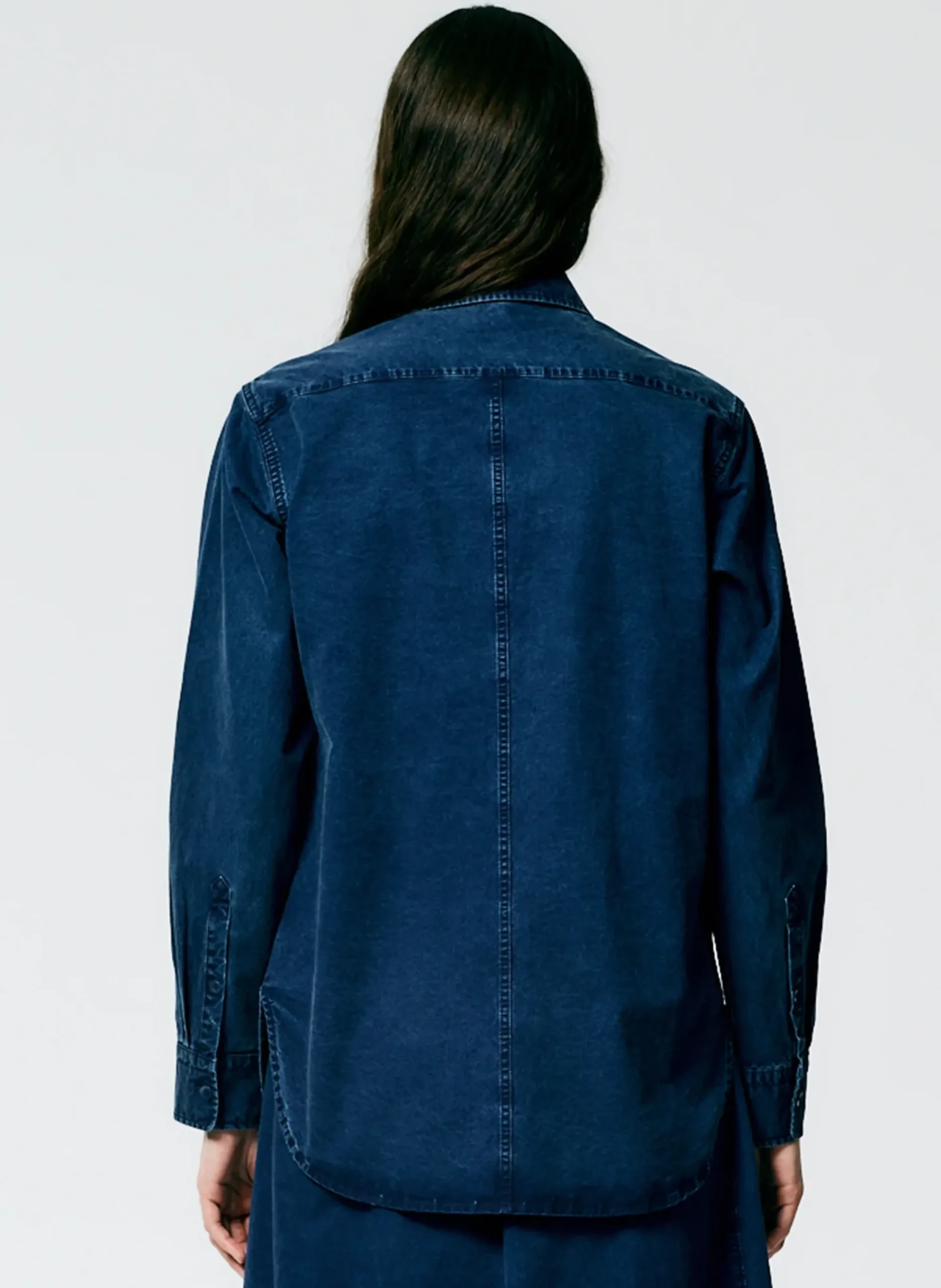 Online Tibi Tencel Cotton Charlie Slim Men's Shirt Blue