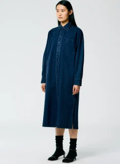 Tibi Tencel Cotton Shirtdress Blue