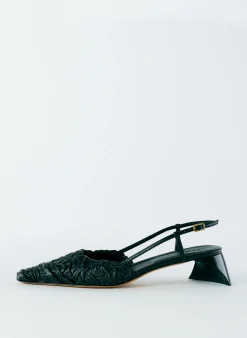 Tibi Textured Victor Slingback Black