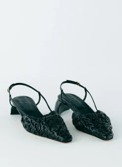 Tibi Textured Victor Slingback Black