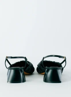 Tibi Textured Victor Slingback Black