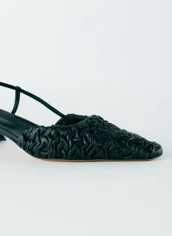 Tibi Textured Victor Slingback Black