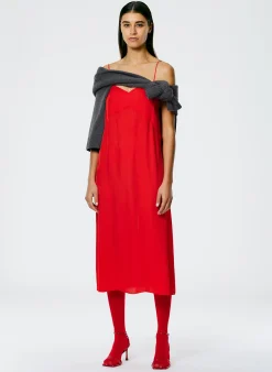 Hot Tibi The Slip Dress Red