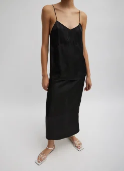 New Tibi The Slip Skirt Black