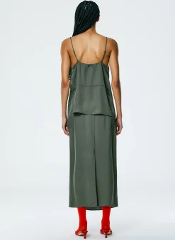 Tibi The Slip Skirt Grey Pine