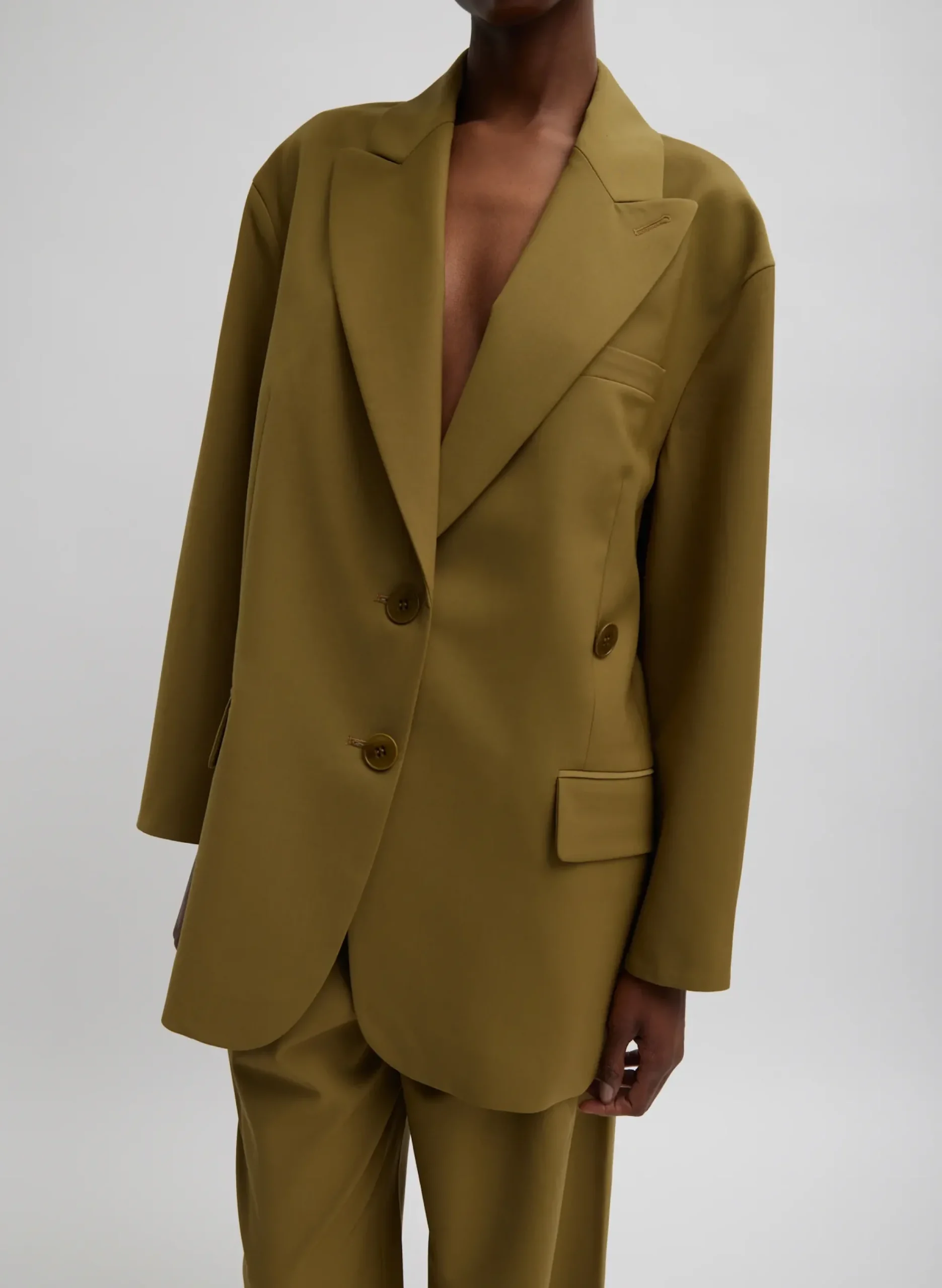 Hot Tibi Tropical Wool Liam Blazer Dark Hazel
