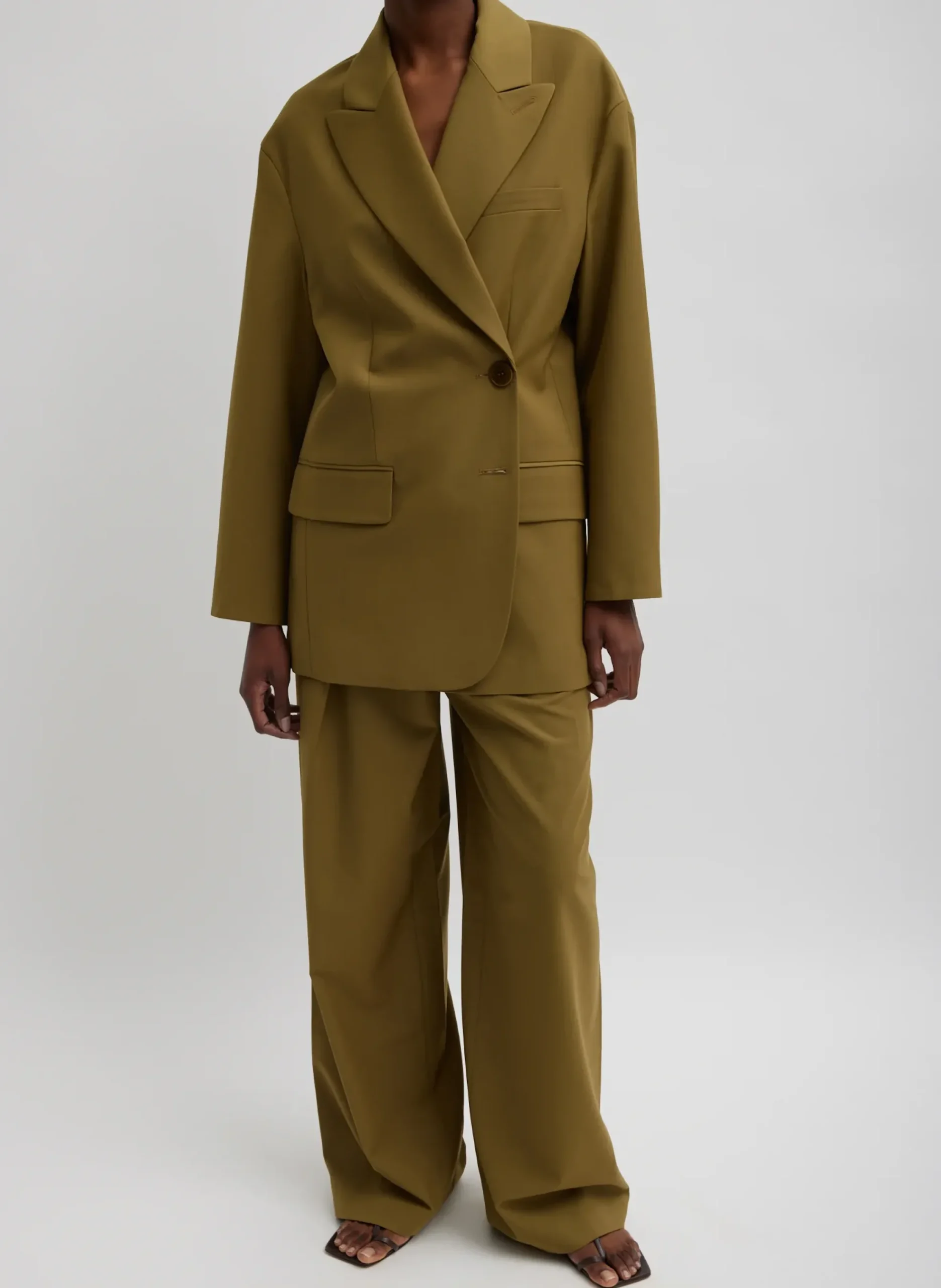 Hot Tibi Tropical Wool Liam Blazer Dark Hazel