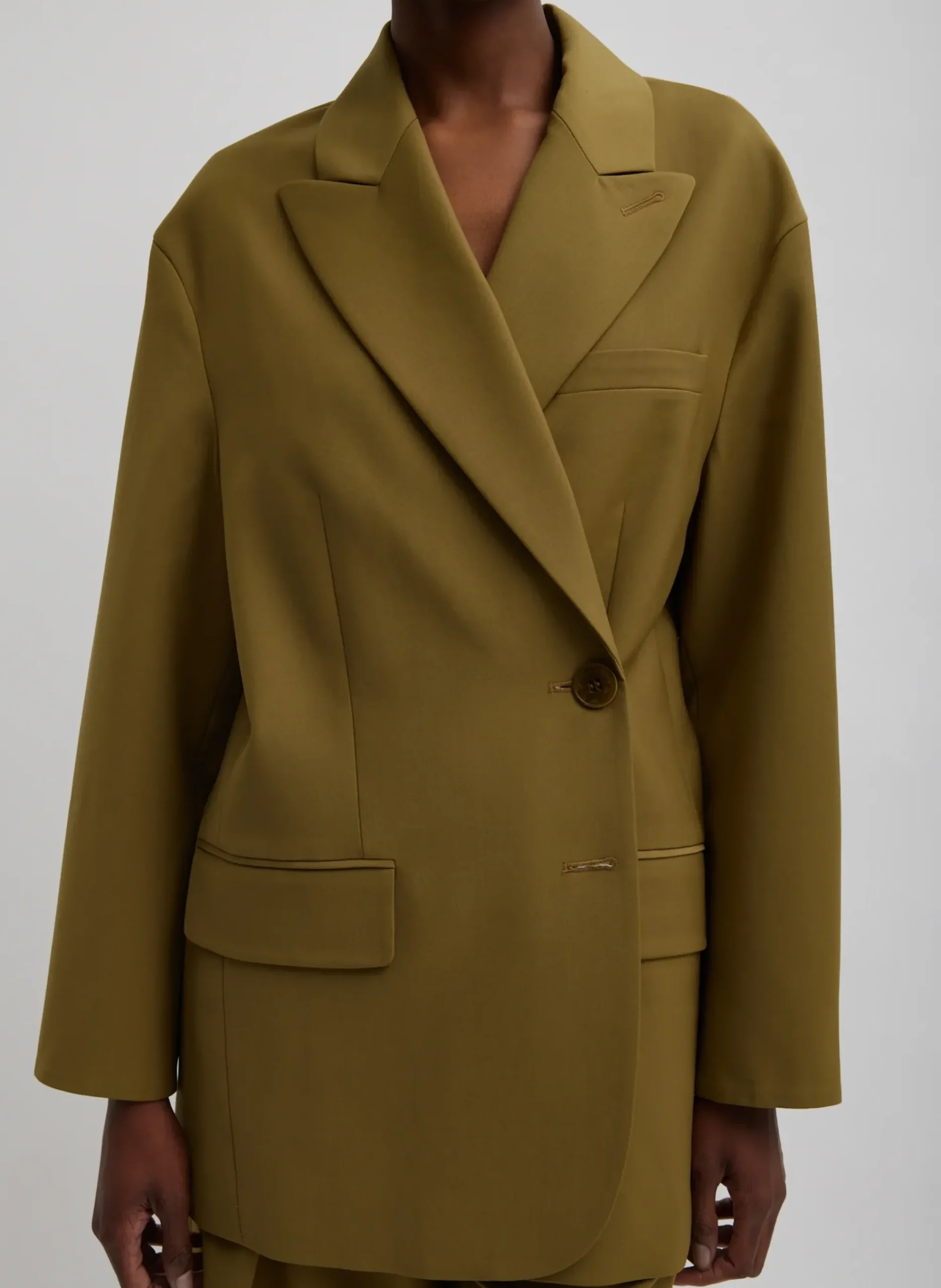Hot Tibi Tropical Wool Liam Blazer Dark Hazel