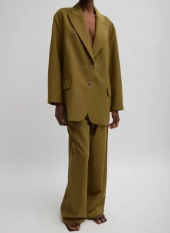 Hot Tibi Tropical Wool Liam Blazer Dark Hazel
