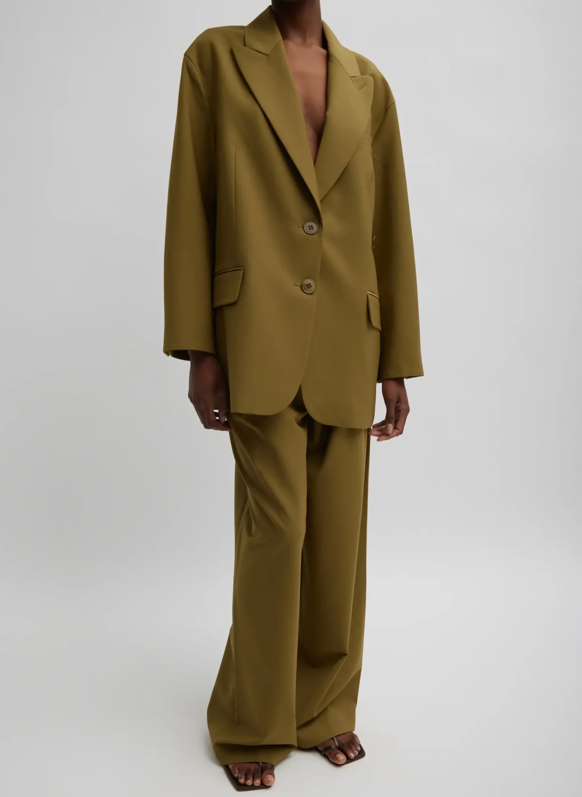 Hot Tibi Tropical Wool Liam Blazer Dark Hazel