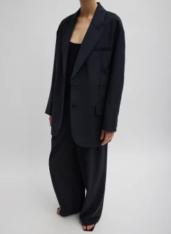 Hot Tibi Tropical Wool Liam Blazer Navy