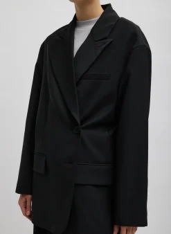 Outlet Tibi Tropical Wool Liam Blazer Black