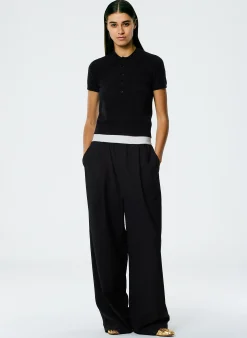 Hot Tibi Tropical Wool Marit Pull On Pant Black