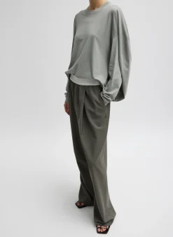 Best Tibi Tropical Wool Marit Pull On Pant Dark Stone