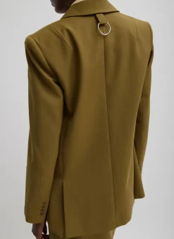 New Tibi Tropical Wool Max Blazer Dark Hazel