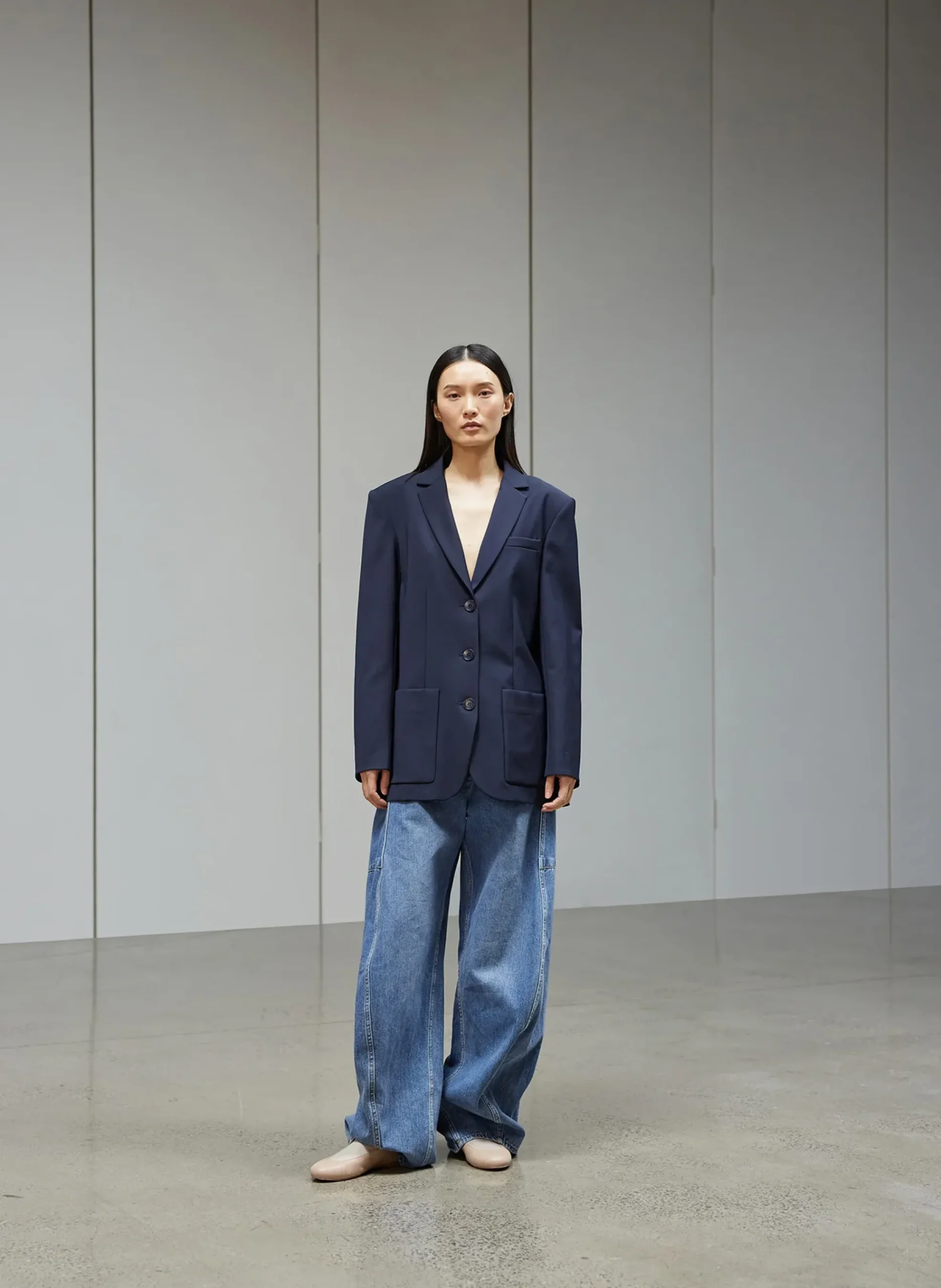 Hot Tibi Tropical Wool Max Blazer Navy