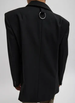 Online Tibi Tropical Wool Max Blazer Black