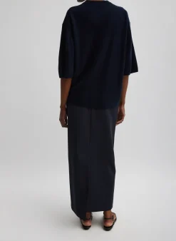 Best Tibi Tropical Wool Maxi Trouser Skirt Navy