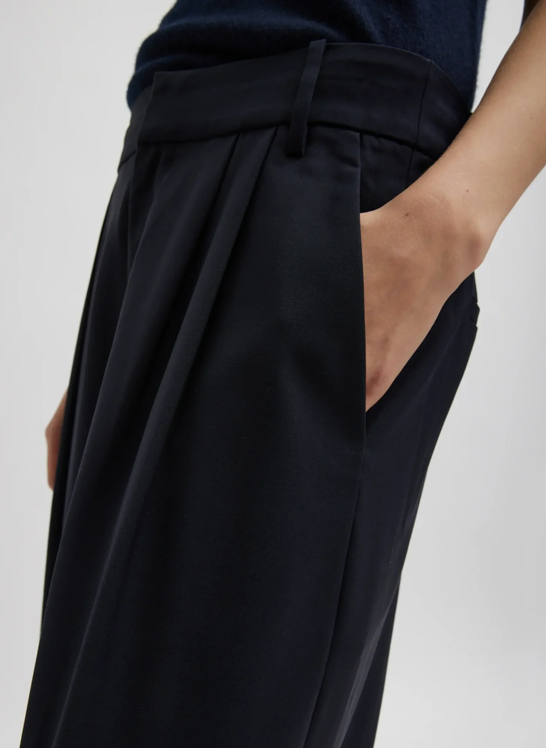 Hot Tibi Tropical Wool Stella Pant Navy