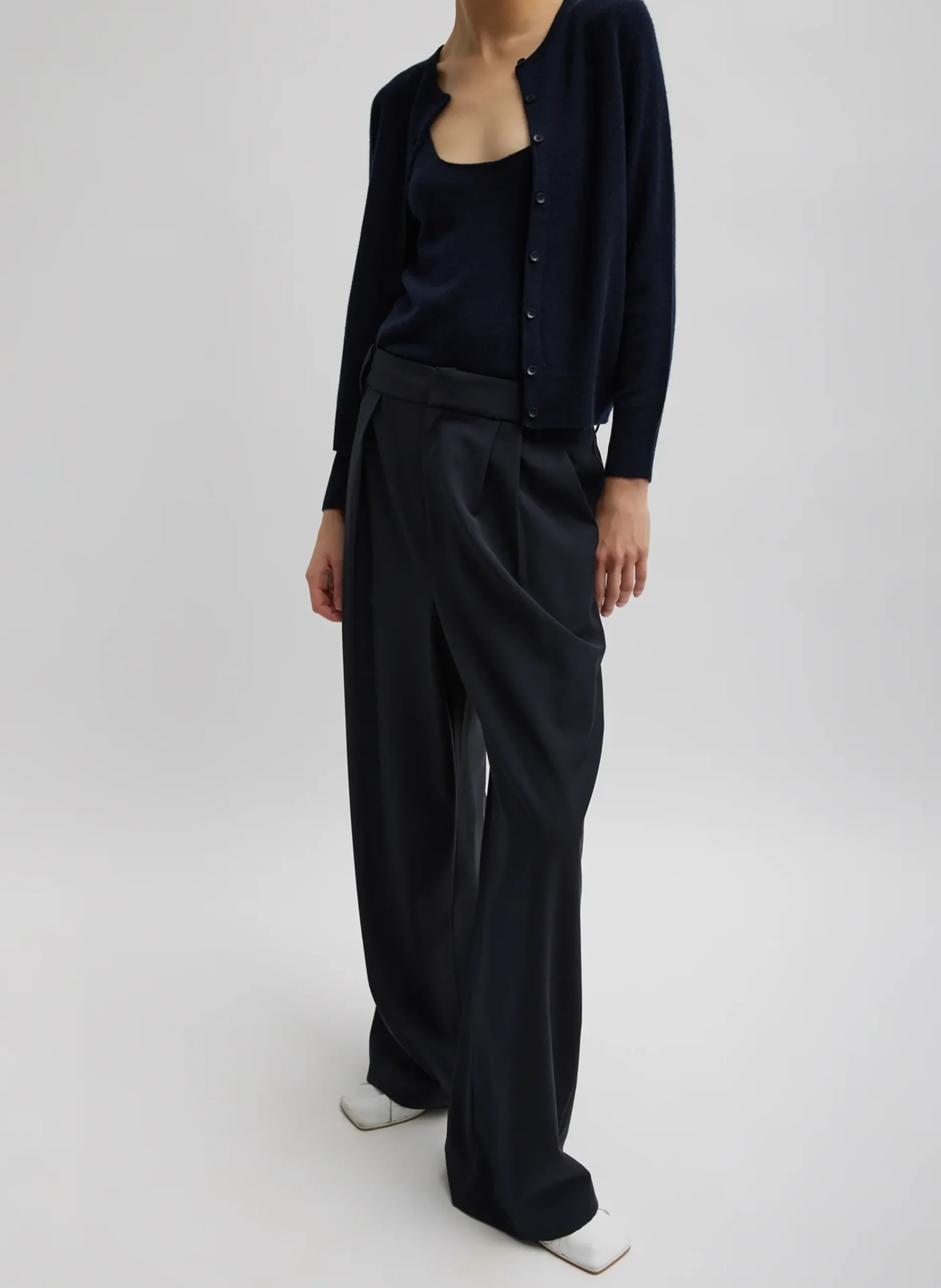 Hot Tibi Tropical Wool Stella Pant Navy