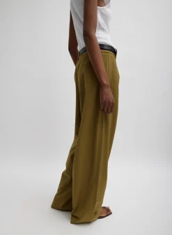 Tibi Tropical Wool Stella Pant Dark Hazel
