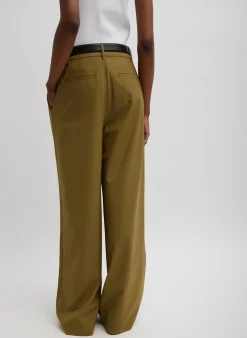 Tibi Tropical Wool Stella Pant Dark Hazel