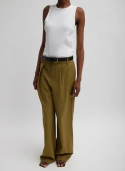 Tibi Tropical Wool Stella Pant Dark Hazel