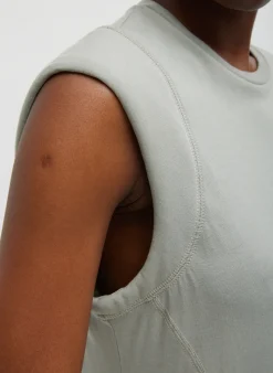 Discount Tibi T-Shirt Sleeveless Dress Pumice Grey