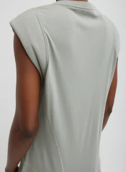 Discount Tibi T-Shirt Sleeveless Dress Pumice Grey