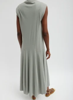 Discount Tibi T-Shirt Sleeveless Dress Pumice Grey