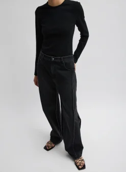 Hot Tibi Denim Tuck Jean Vintage Black