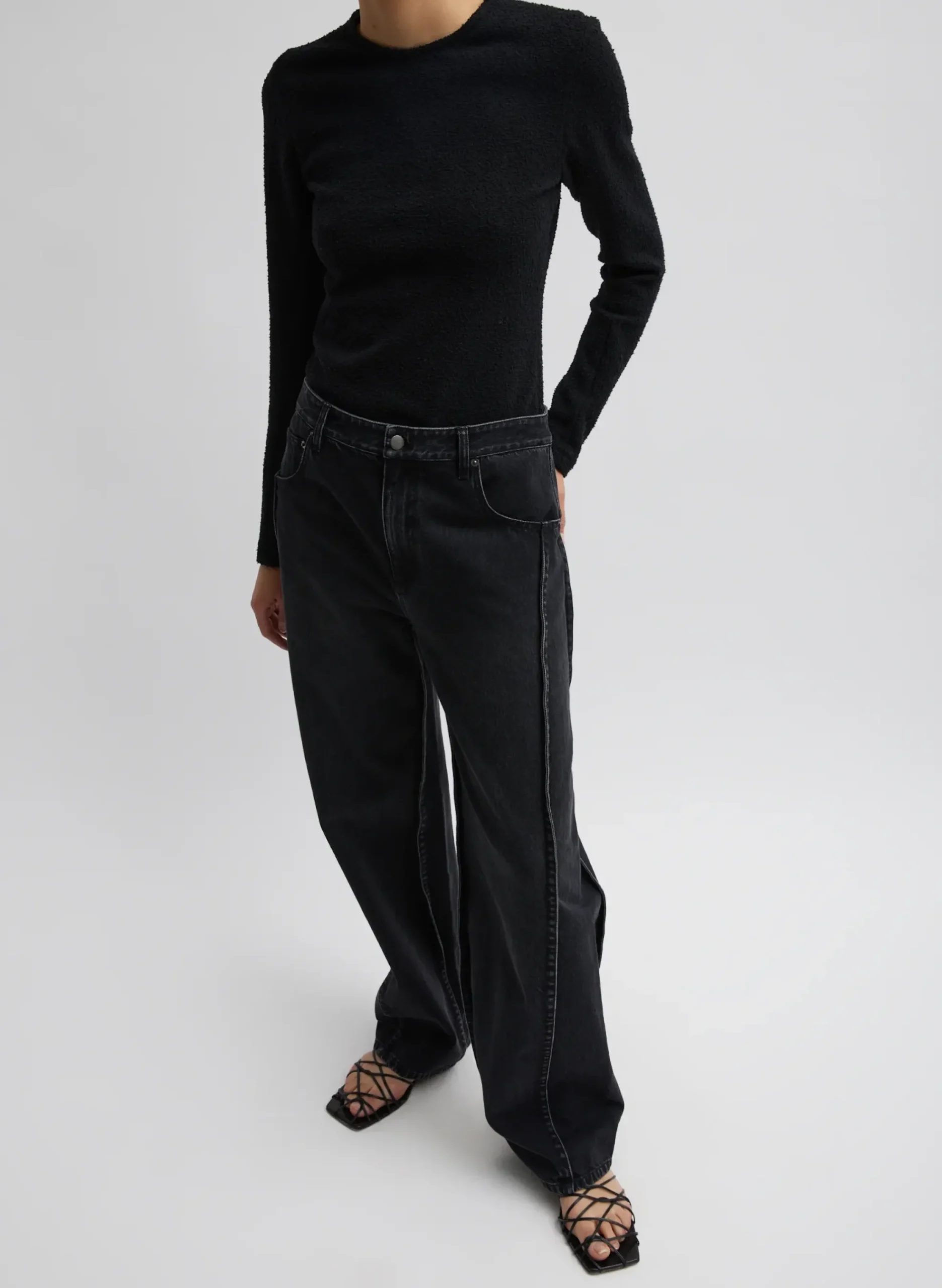Hot Tibi Denim Tuck Jean Vintage Black