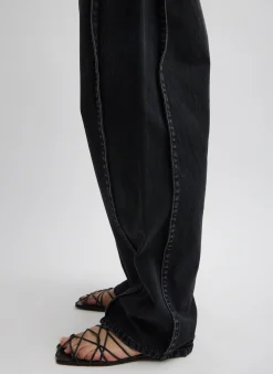 Hot Tibi Denim Tuck Jean Vintage Black