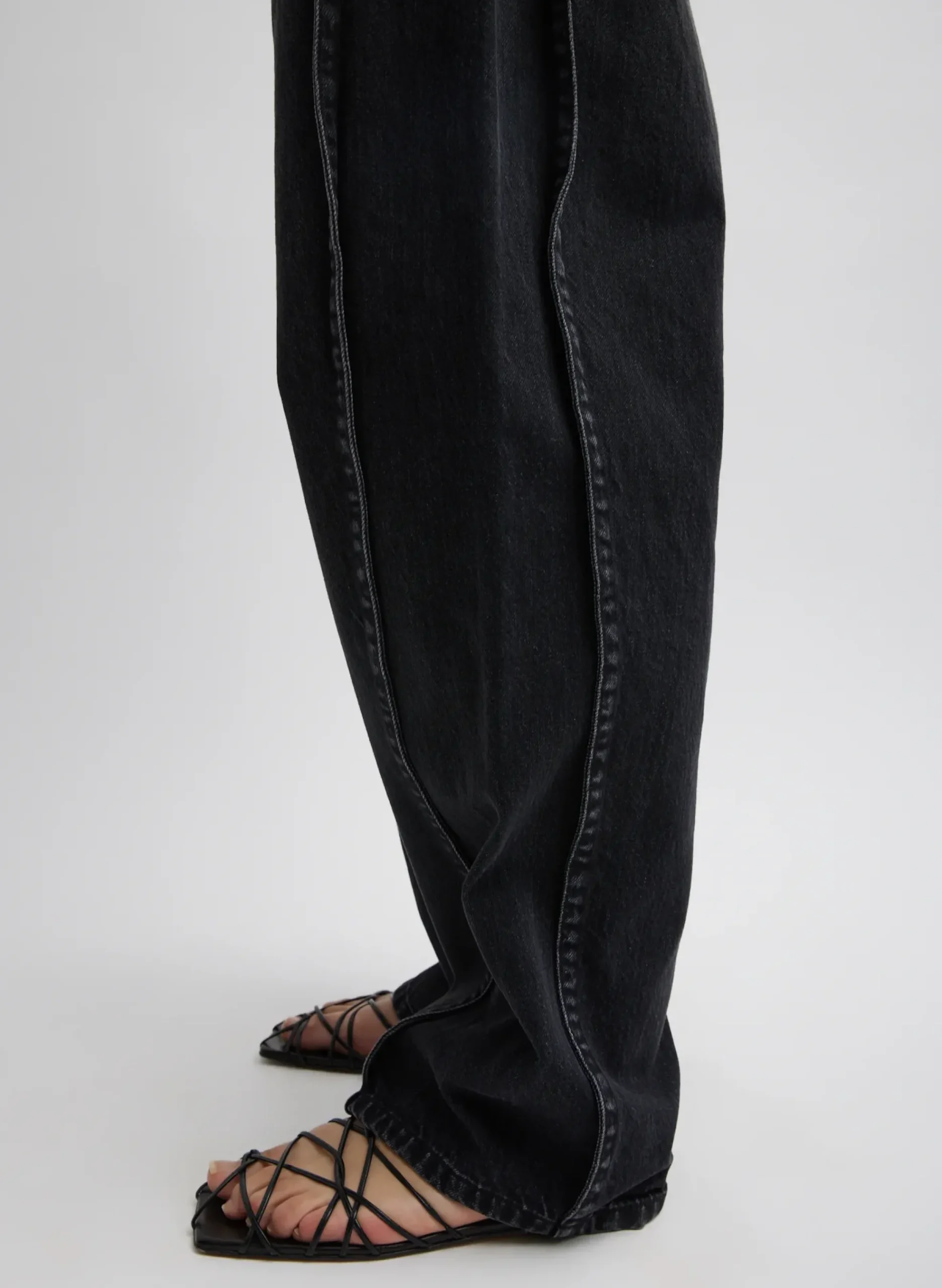 Hot Tibi Denim Tuck Jean Vintage Black