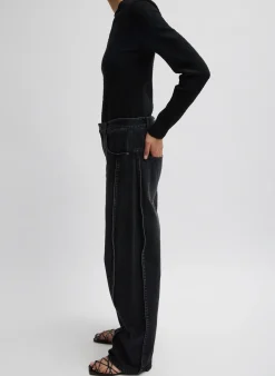 Hot Tibi Denim Tuck Jean Vintage Black