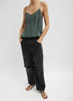 New Tibi Vintage Wash Black Denim Ryder Jean Vintage Black
