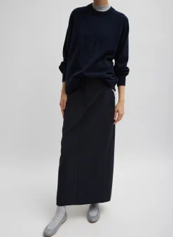 Best Tibi Washable Cashmere Crewneck Sweater Navy